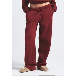 SKIMS Women's Burgundy Straight Leg Pants